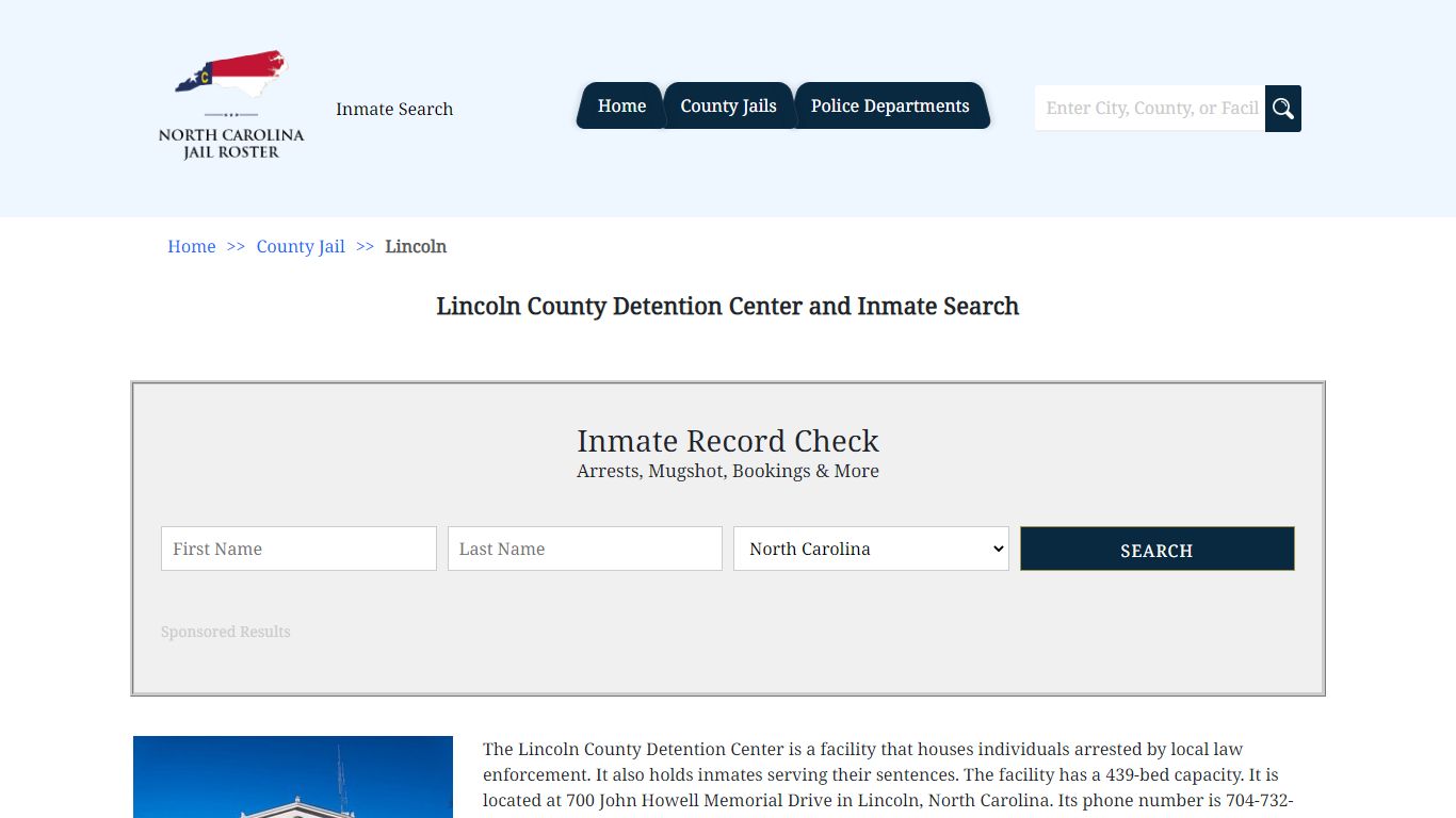 Lincoln County Detention Center and Inmate Search | North Carolina Jail ...